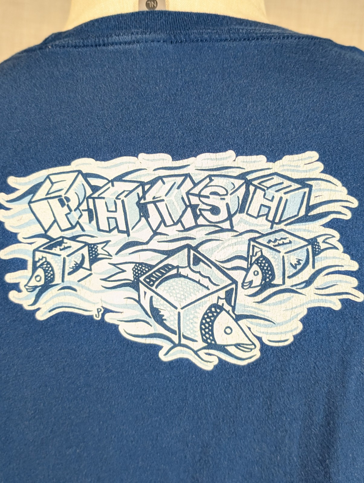 Phish Pollock Ice Fisherman Blue Cotton T-shirt Adult Size L gallery