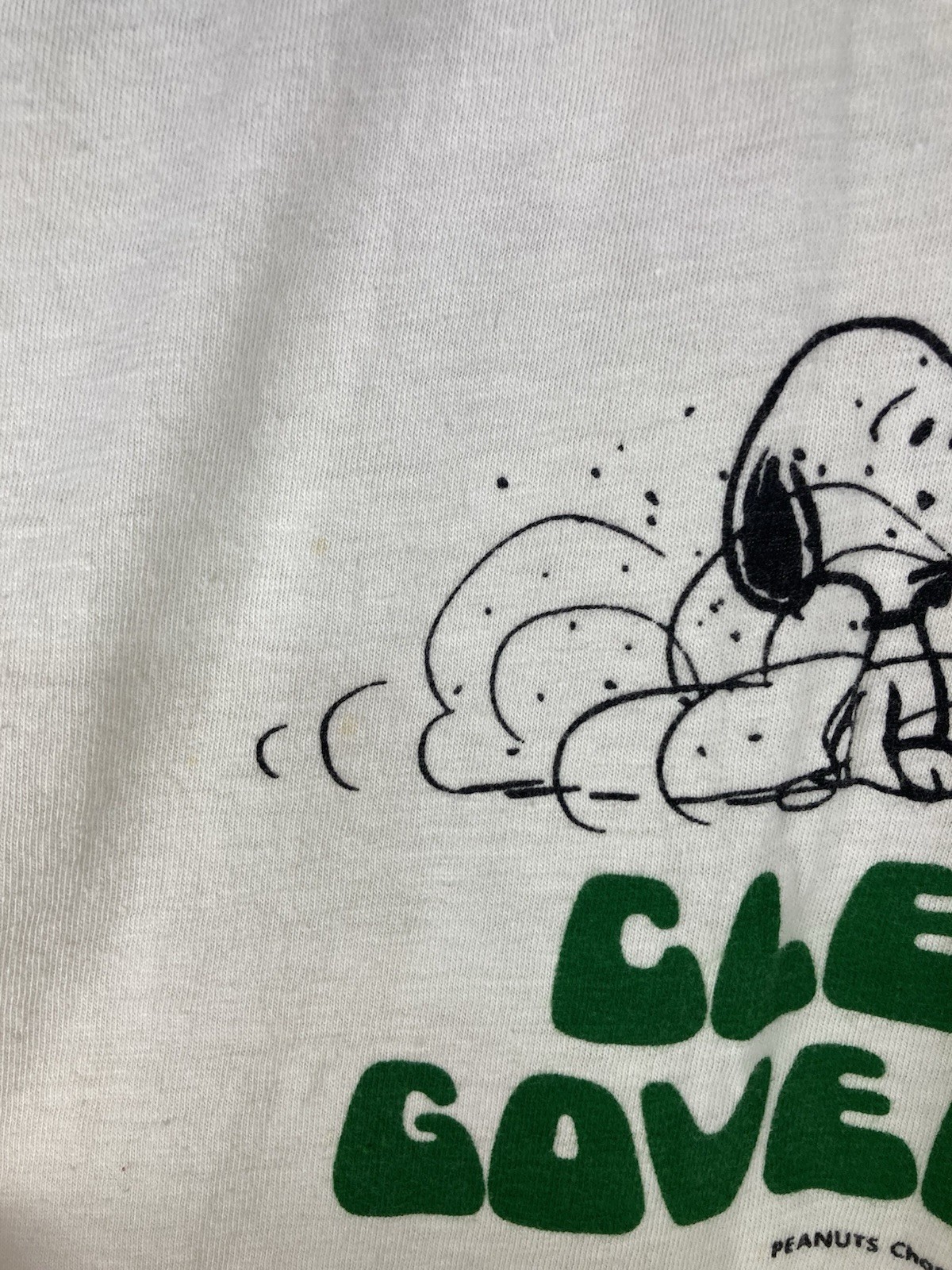 Vtg Peanuts Clean Up Government Shirt Mens Small Medium White Snoopy Artex 70s gallery