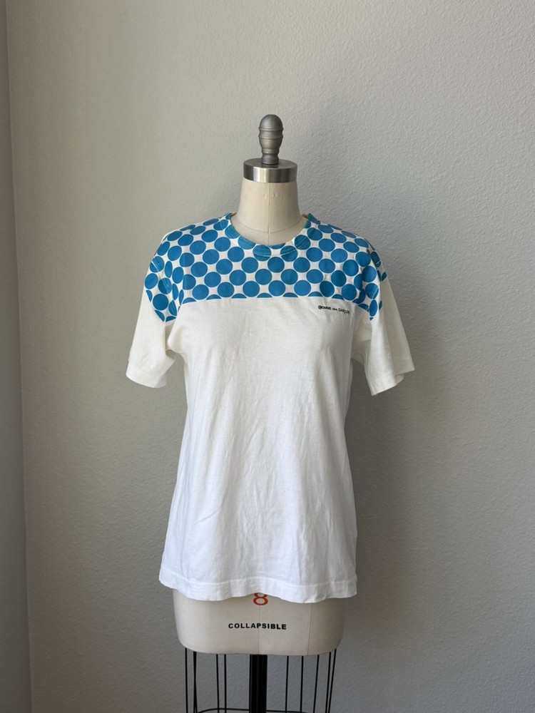 COMME des GARCONS Unisex Cotton Logo Polka Dot Crew Tee Short Sleeve S/M