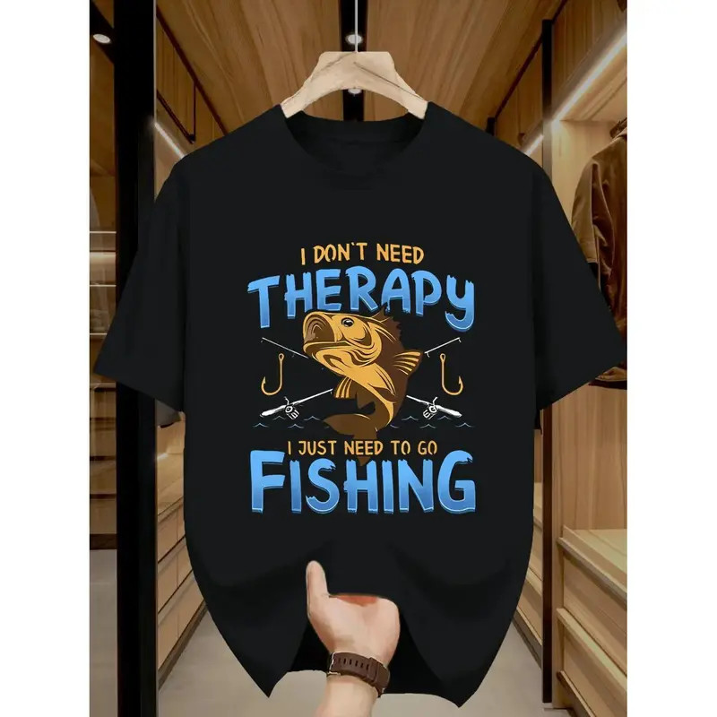 I Need To Go Fishing T-Shirt Funny Slogan Graphic Tee Mens Fisherman Gift