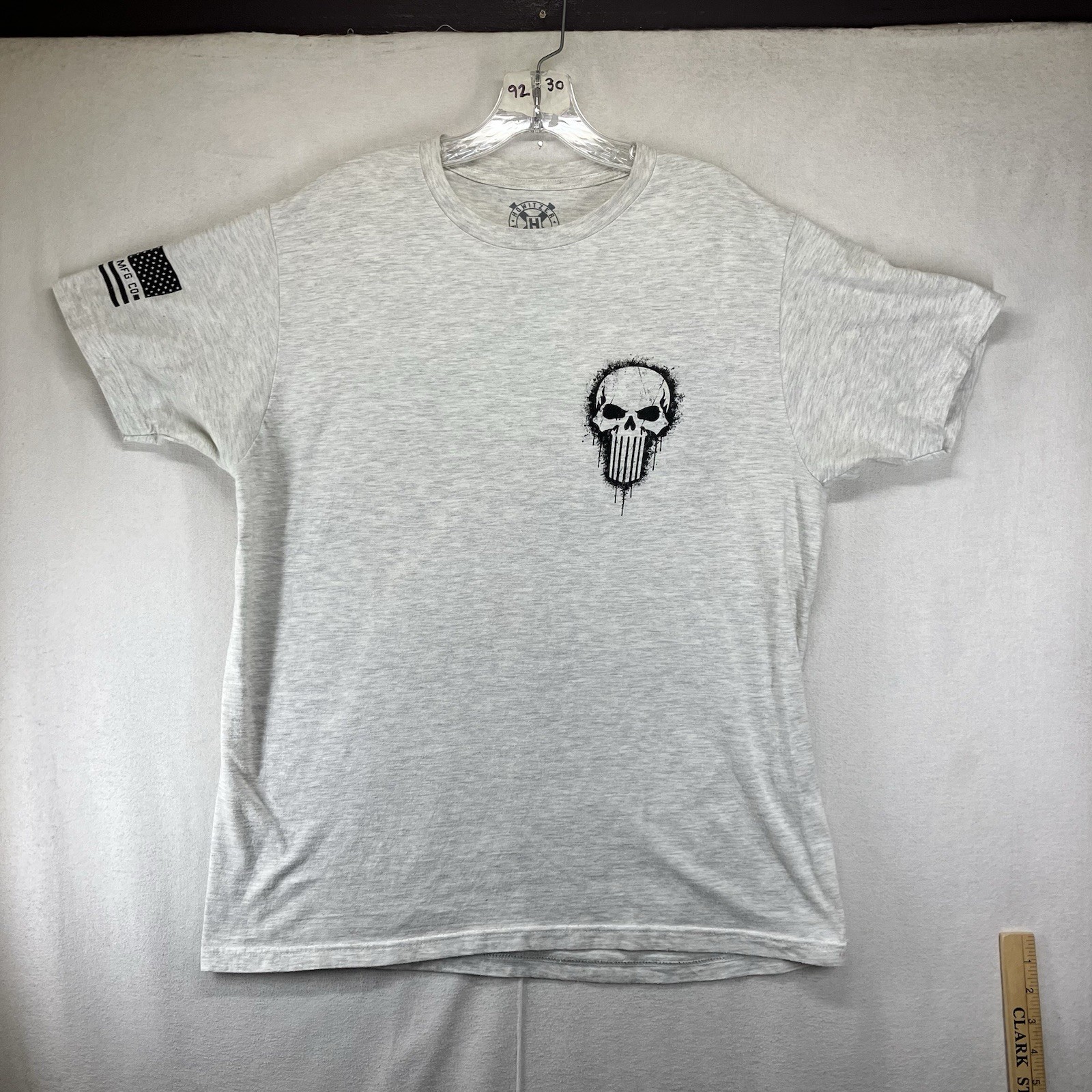 Mens Howitzer Gray T-Shirt Large American Patriot Thin Lightweight Heather Gray gallery