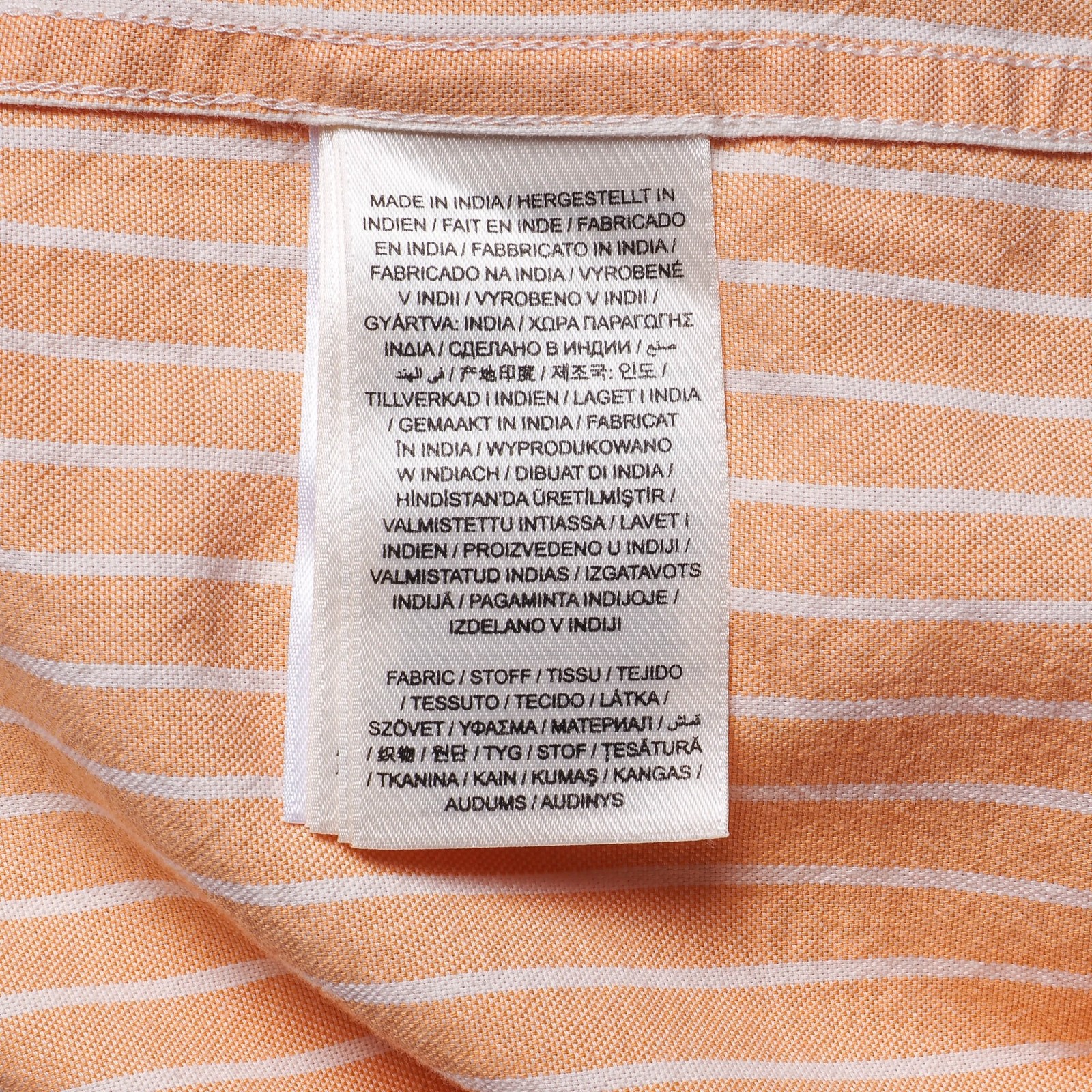 GANT men's shirt striped 100% cotton long sleeve orange classic size M gallery