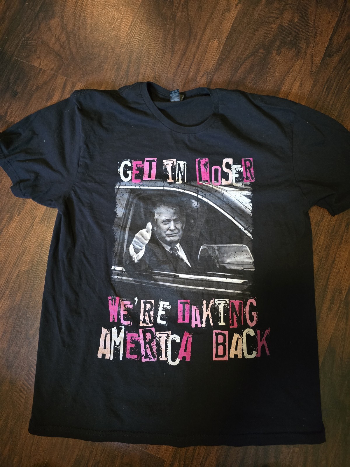 Trump T-shirt Gilden Size LG Get In Loser Were Taking America Back gallery
