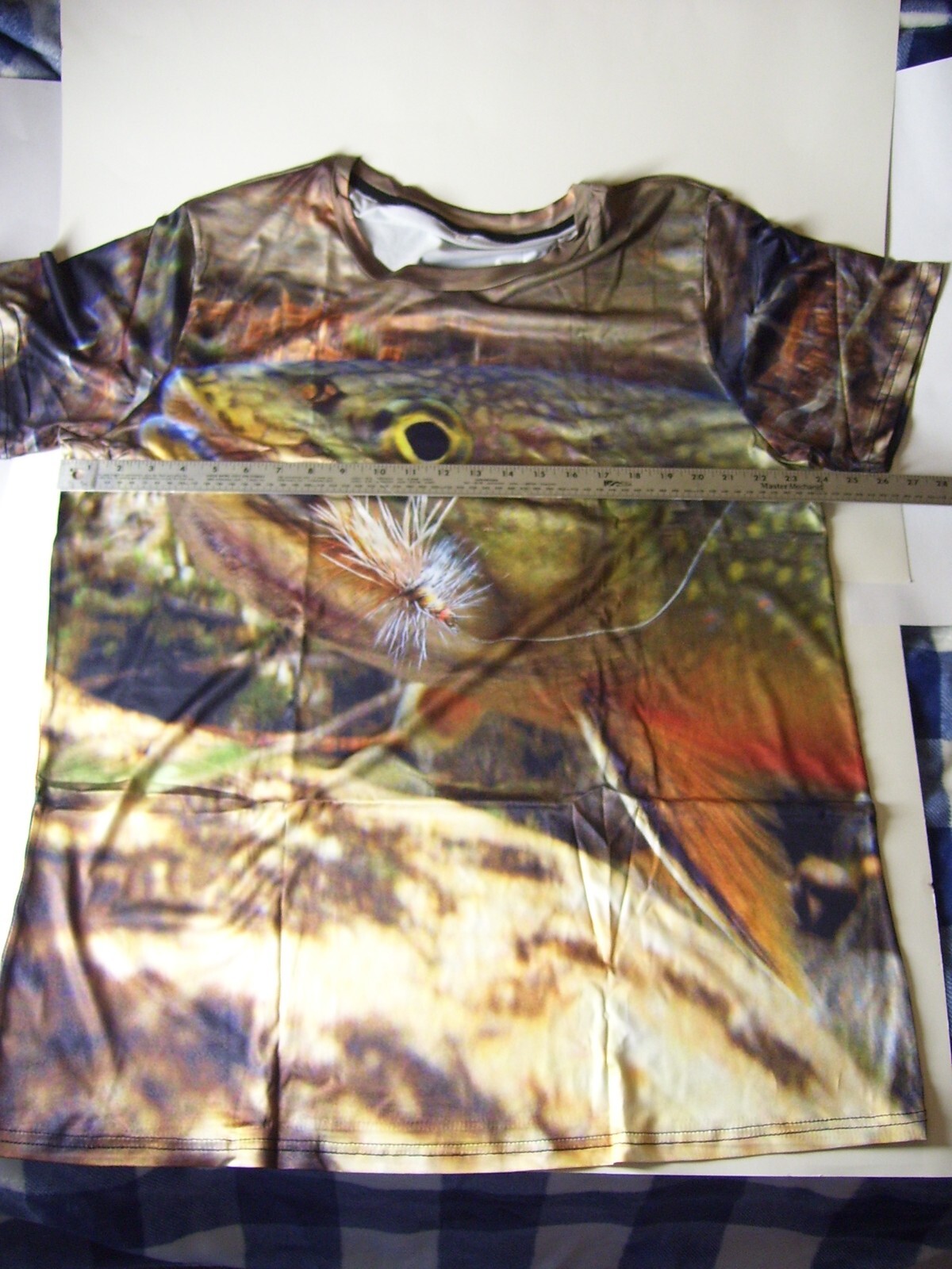 T-Shirt, Fish, Trout, Size XL, Fly Fishing, Outdoors, Casual Top, Camping gallery