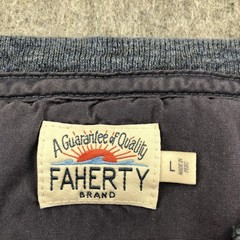 Faherty Shirt Mens Large Blue Long Sleeve Henley Lightweight Jersey Tee Casual