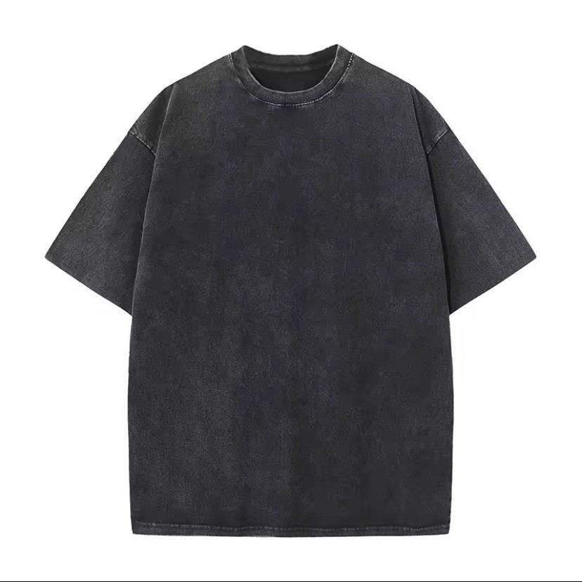 American Style Retro Heavyweight Solid Color Short Sleeved T-shirt Sizes S-XXL gallery
