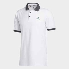 New Very Comfortable Large White Adidas Ultimate Three Stripes Golf Polo GD0795