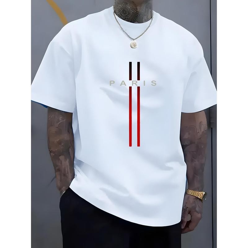 Men's Fashion Casual Crew Neck T-Shirt 100% Cotton Loose Fit Short Sleeved gallery