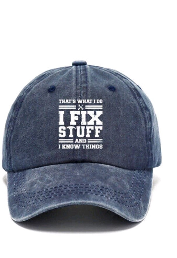 Mens Baseball Cap Funny I Fix Stuff And I Know Things UK Seller 🇬🇧 gallery