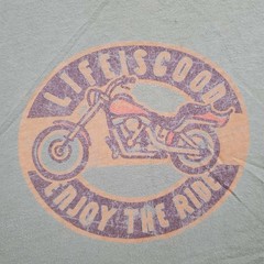 Life Is Good T Shirt Semi Fitted Sleep Short Biker Enjoy The Ride Medium M