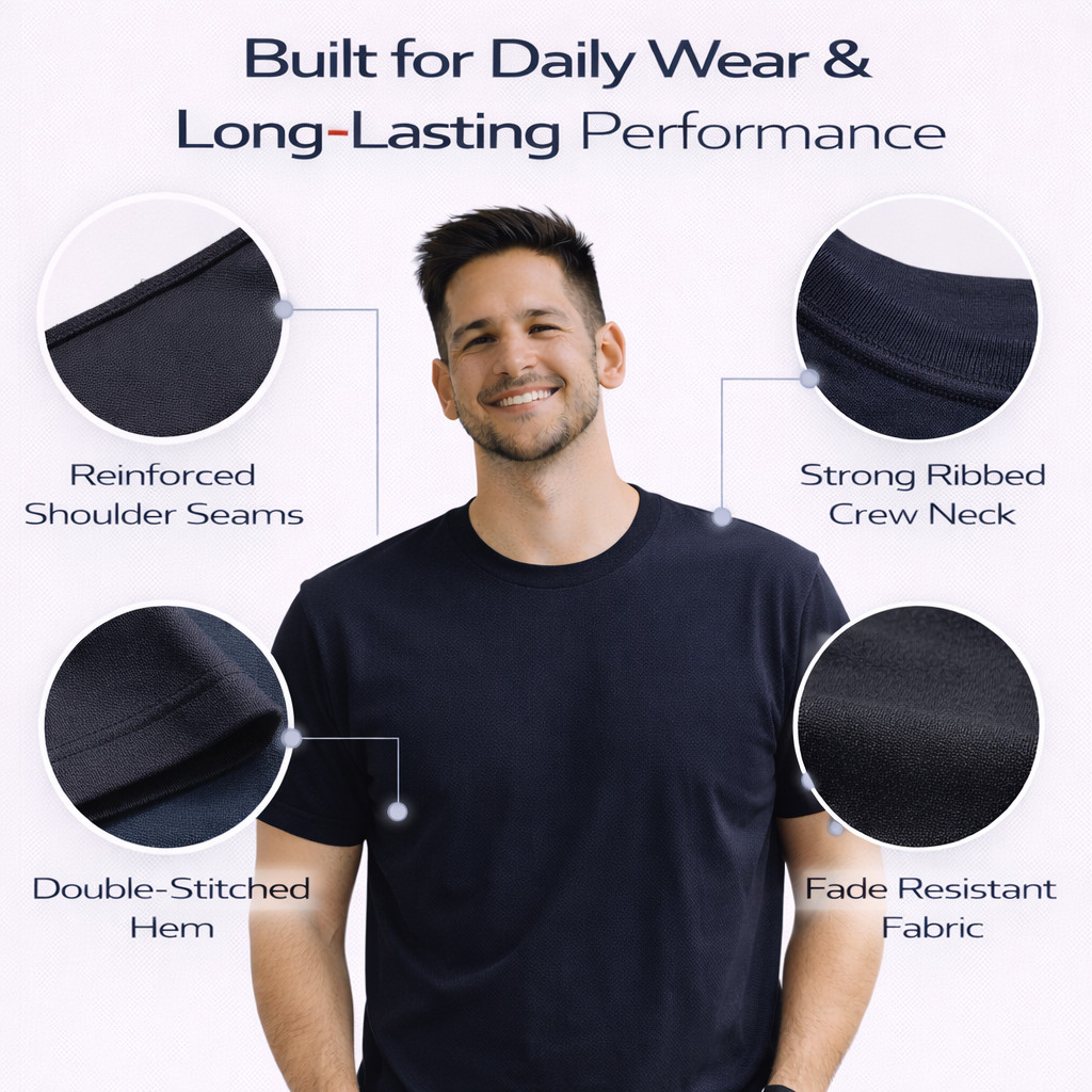 BILLIONHATS 6 Pack Men's Bulk Big Tall Short Sleeve Cotton T-Shirt Bulk (3XL) gallery
