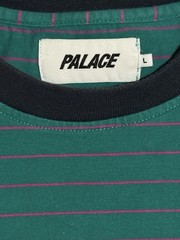 PALACE MEN’S LARGE PETIT STRIPE 220 SS T-SHIRT TEAL & PINK (Fall/Winter 2017)