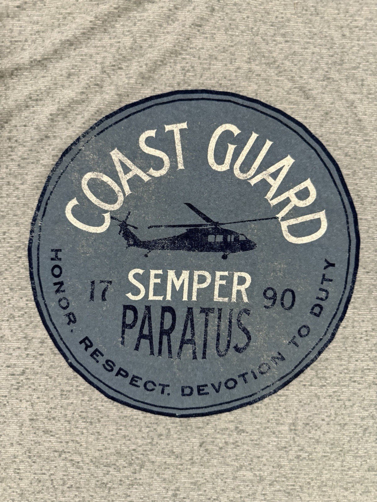 USCG U.S. Coast Guard SEMPER PARATUS Blue Heather T-Shirt - Size XL - NWT gallery
