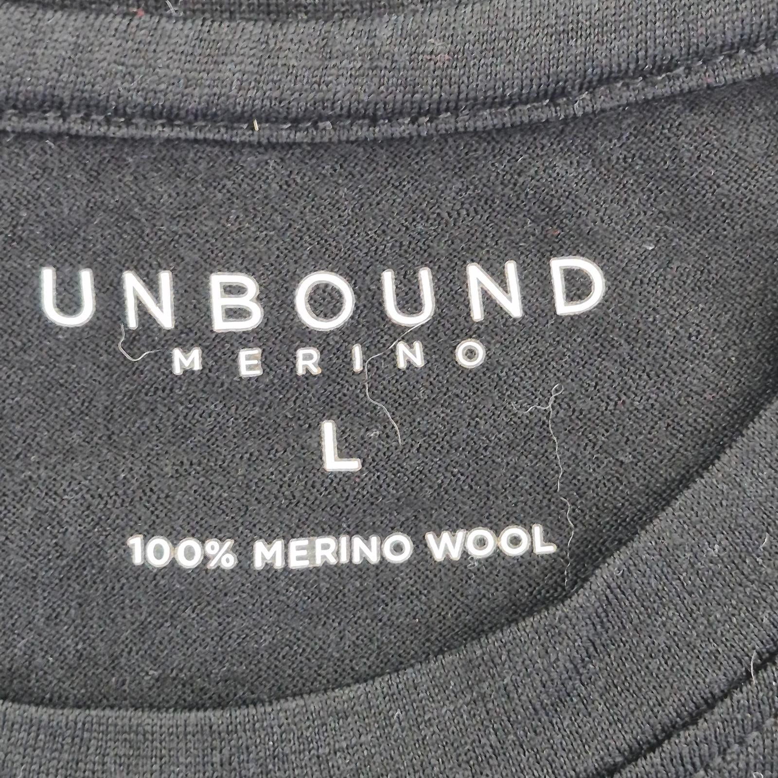 Unbound Merino T-Shirt Large Black Mens 100% Merino Wool Short Sleeve Round Neck gallery