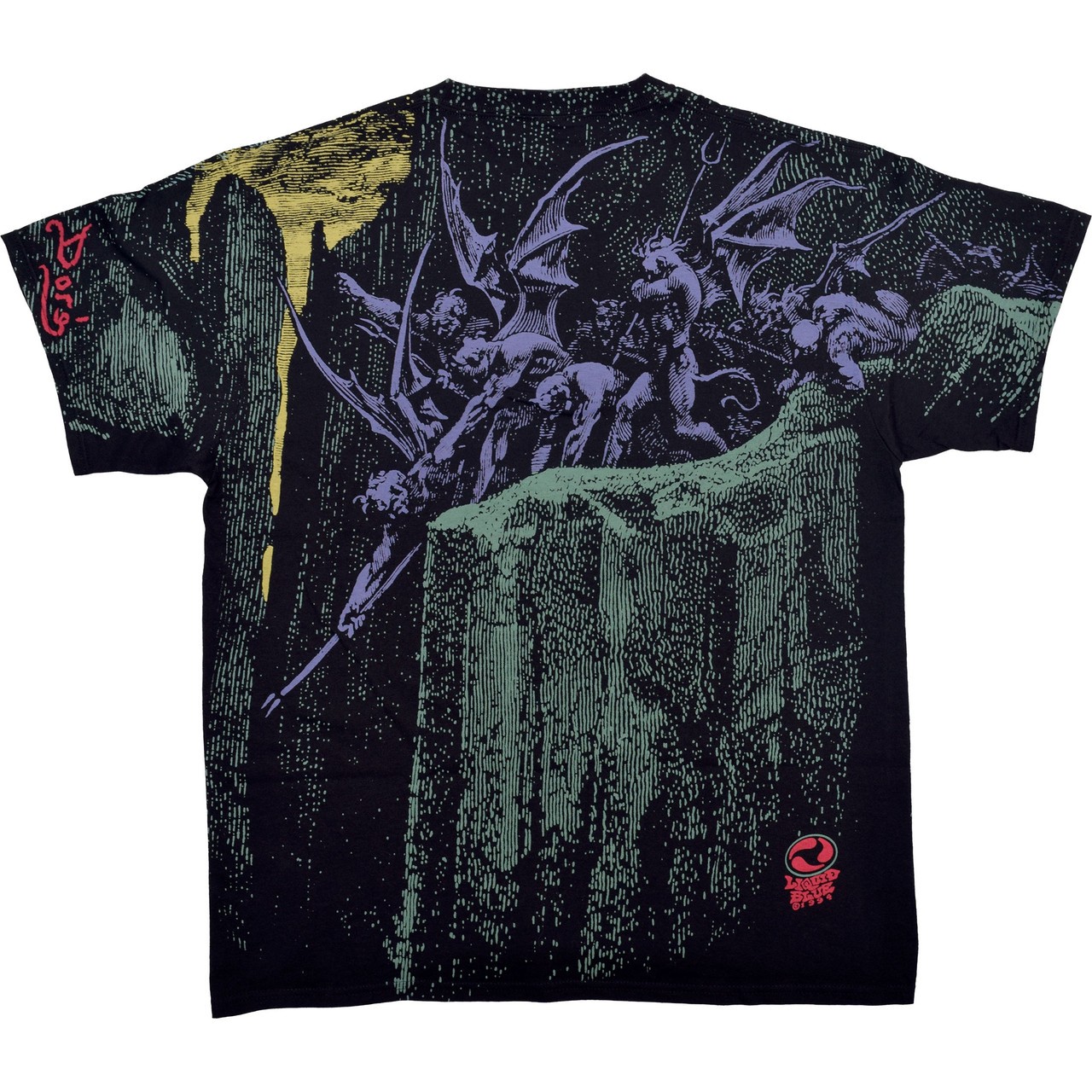 Dore Demons Black T-Shirt Liquid Blue gallery