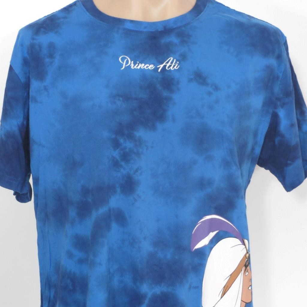 Disney Aladdin Prince Ali Blue Tie Dye Blue Embroidered Mens XL T-Shirt Princess gallery