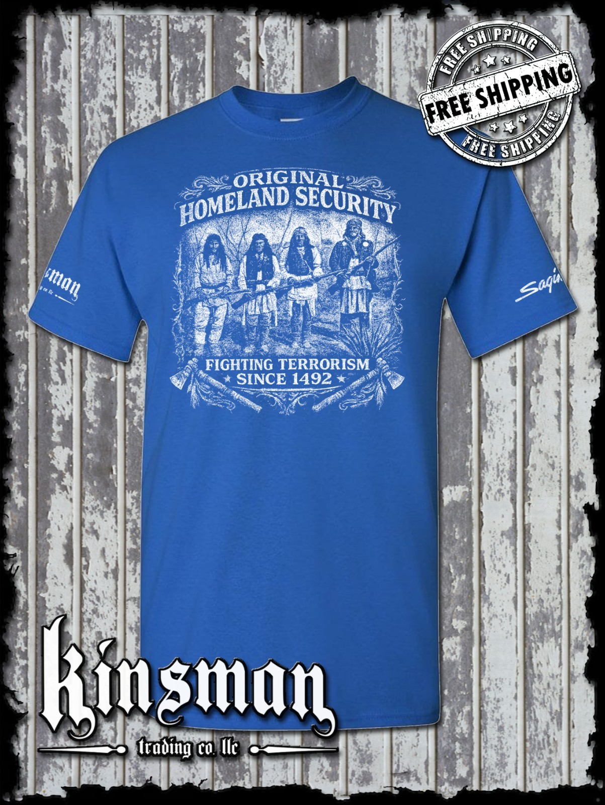 Fighting Terrorism Since 1492 Homeland Security T-Shirt Native American Indian gallery