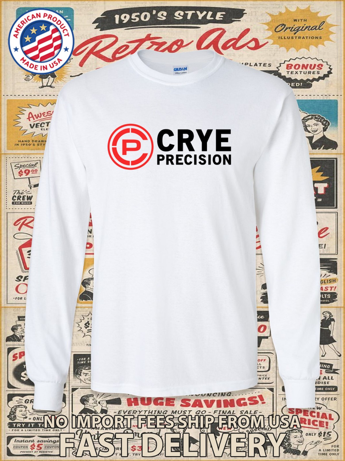 New Crye Precision Firearms Logo Men's Long Slevee T-Shirt American T-Shirt gallery
