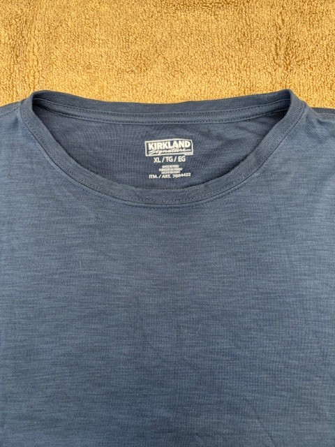 KIRKLAND Signature Men's Short Sleeve 100% Cotton T-Shirt(Blue,XL)NWOTD gallery