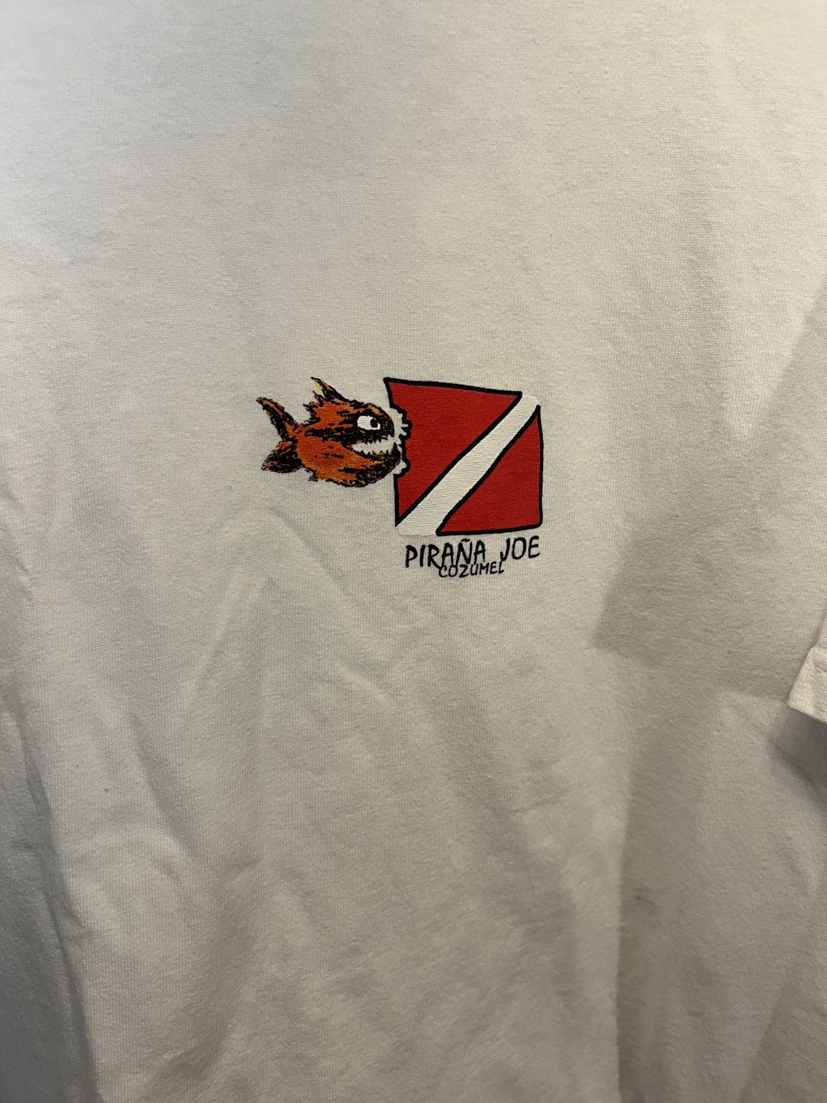 Piranha Joe Cozumel Mexico White Fish Graphic Shirt Size XXL 2XL gallery