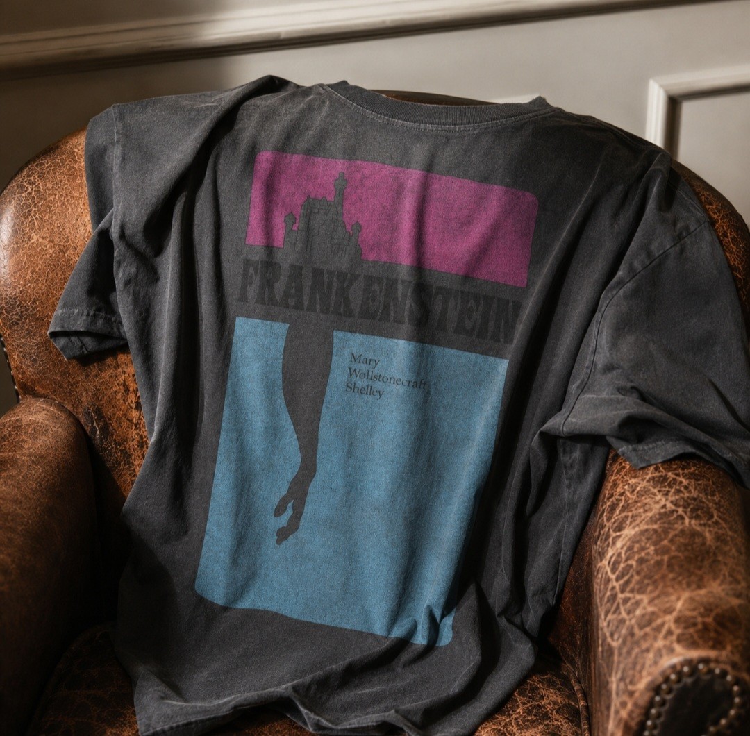 Frankenstein Mary Shelley Graphic Tee Mens Large Gray Gothic Horror Shirt Y2K gallery