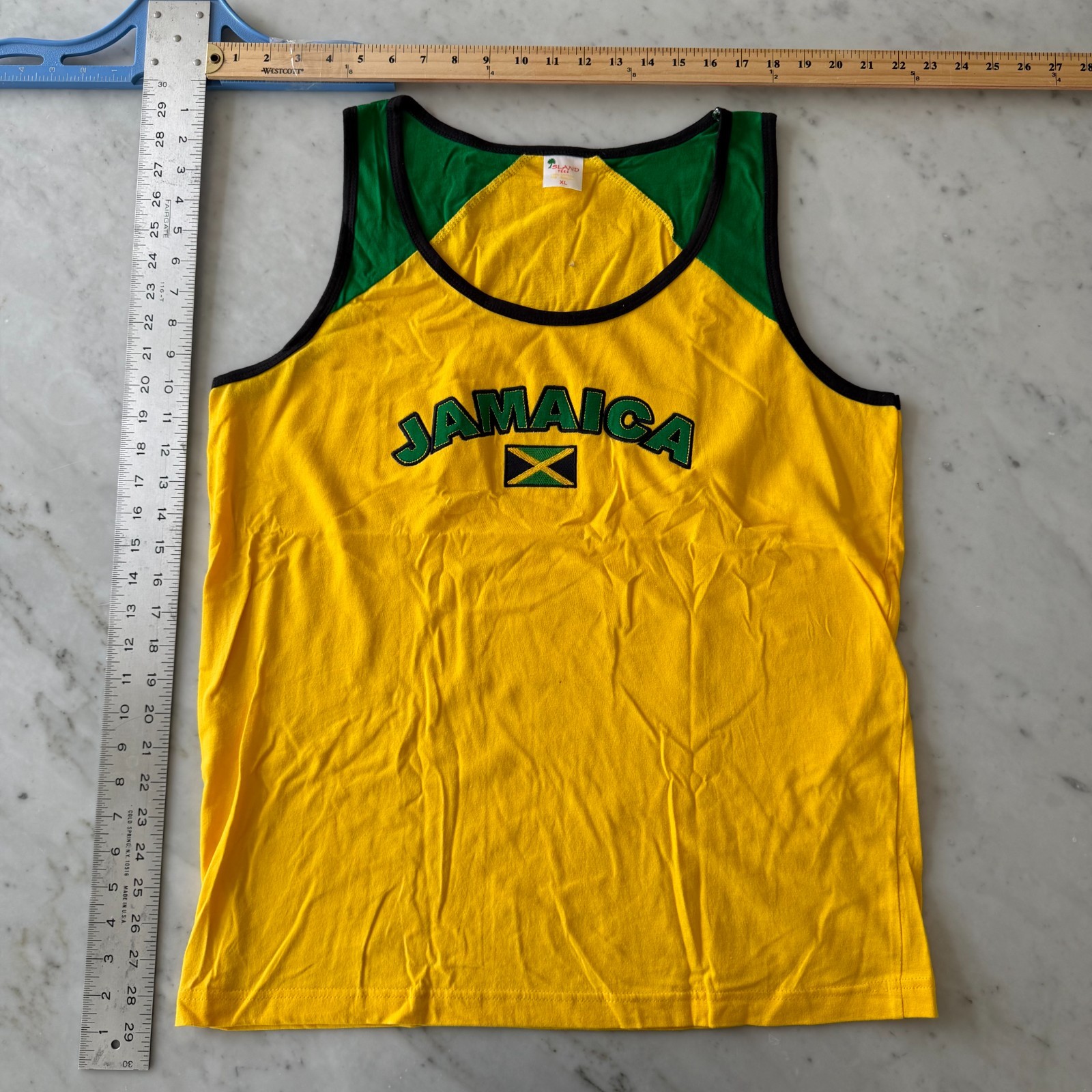 Island Tees Jamaica Flag Tank Top Mens XL Reggae Caribbean Sleeveless gallery