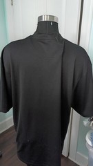 Men’s Black Solid Mock Neck Short Sleeve Knit Polyester T-Shirt Size L