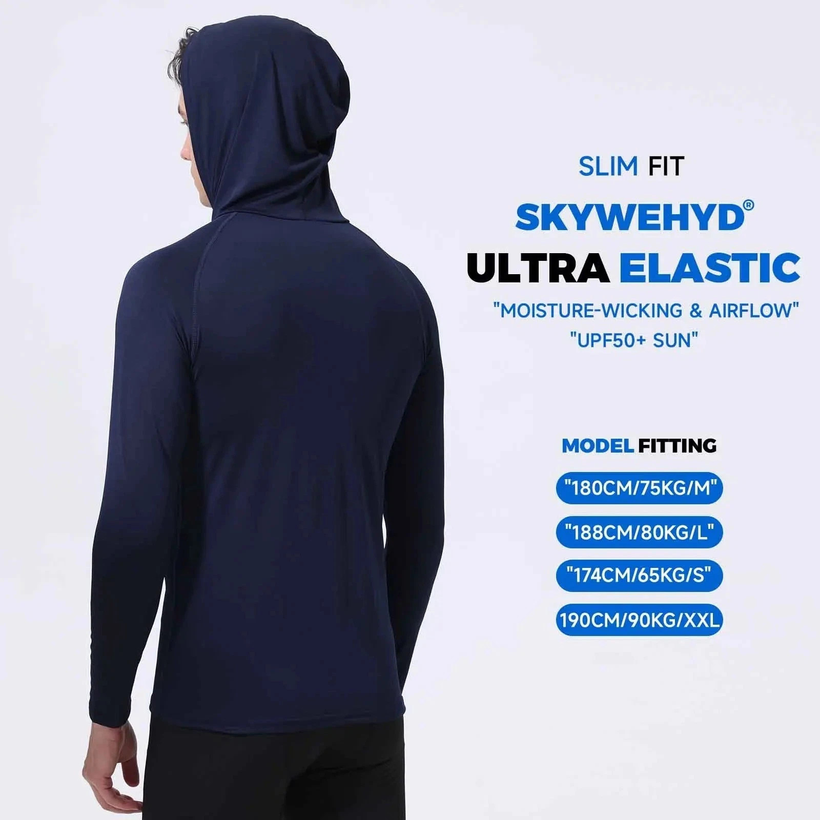Performance Hoodie Long Sleeve T-Shirts, UPF 50+ Sun Protection Hooded Unisex gallery