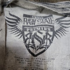 Raw State Redemption Thermal T Shirt Mens Small Wings Cross Rose Grunge