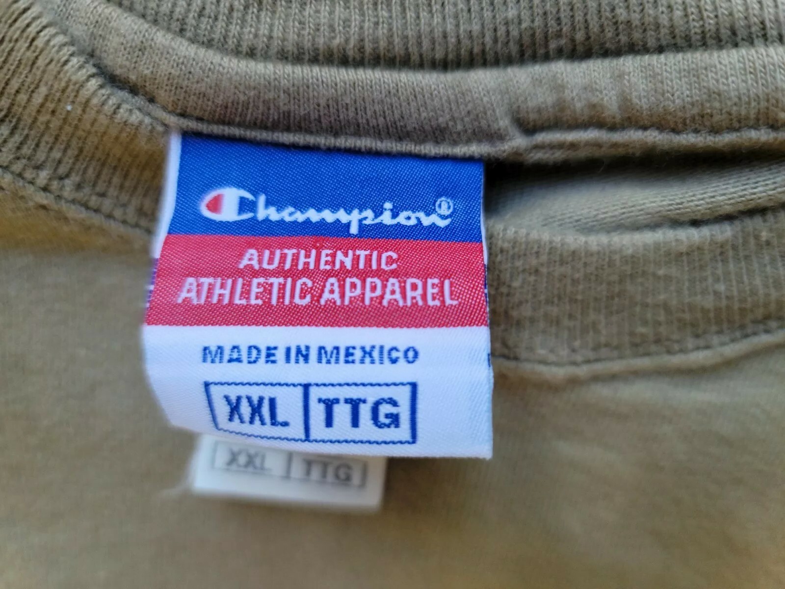 Champion authentic athletic apparel sz 2XL XXL T-Shirt Spellout Logo brown gallery