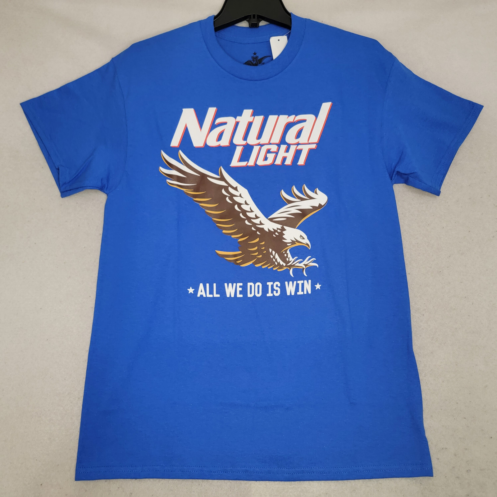 NATURAL LIGHT Beer Shirt Mens Medium Blue Brew Eagle Casual All We Do is Win NWT gallery