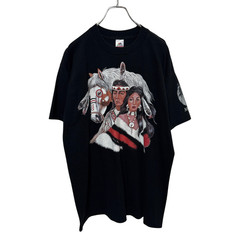 【FRUIT OF THE LOOM】 90s Native American Indian ネイティブアメリカン USA製シングルステッチTシャツ S6198