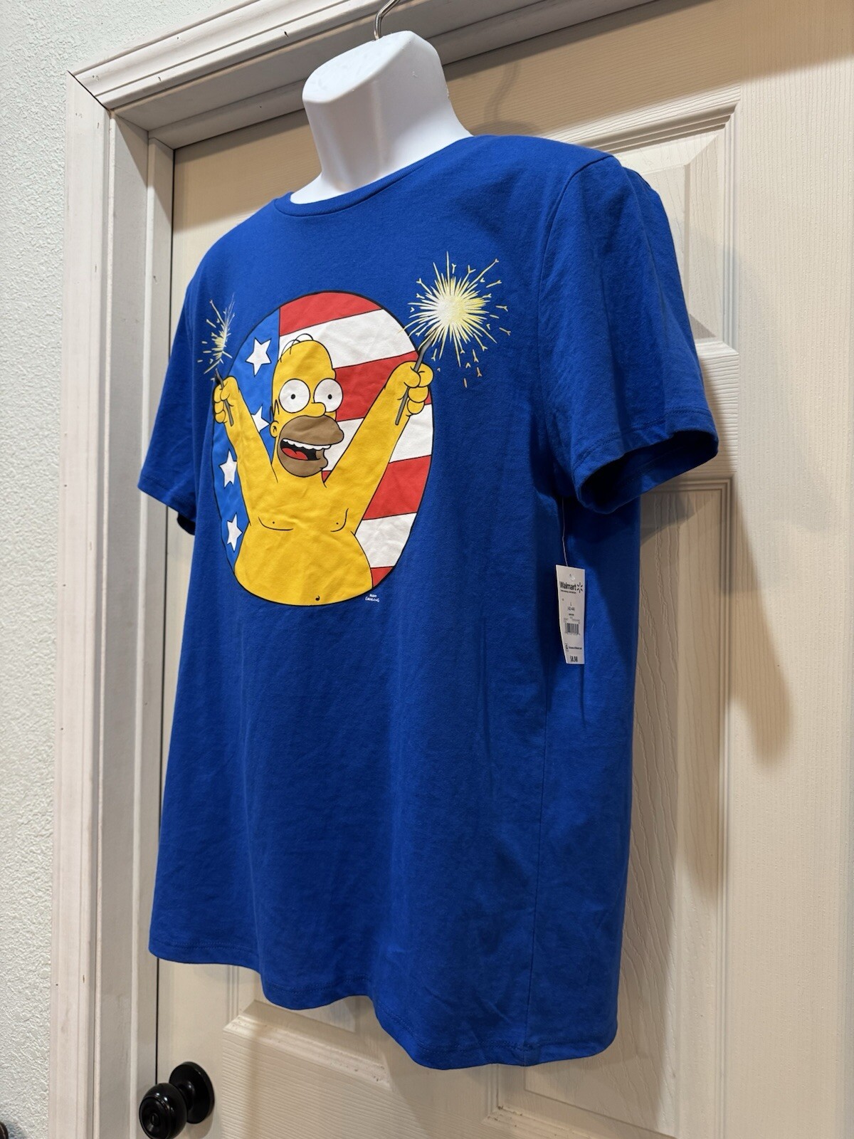 The Simpsons Homer Flag and Sparklers T-Shirt L gallery