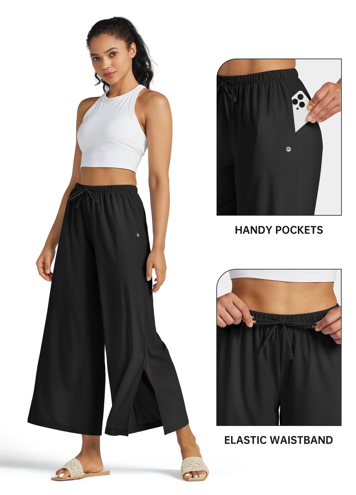 Women's Wide Leg Pants UPF 50+ Swim Beach Pants Lightweight Travel Pants Quic... gallery