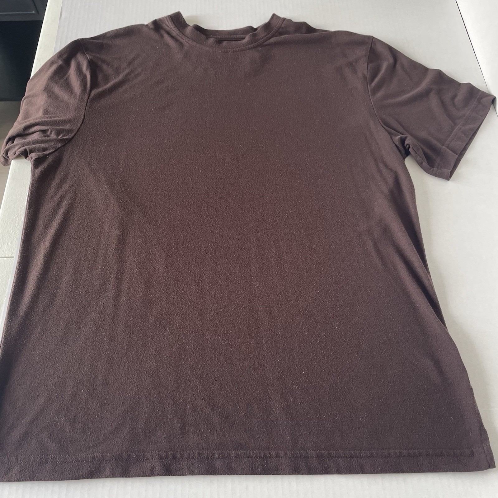 Haggar Men’s Large Brown Crew Neck T-Shirt Short Sleeve Soft gallery