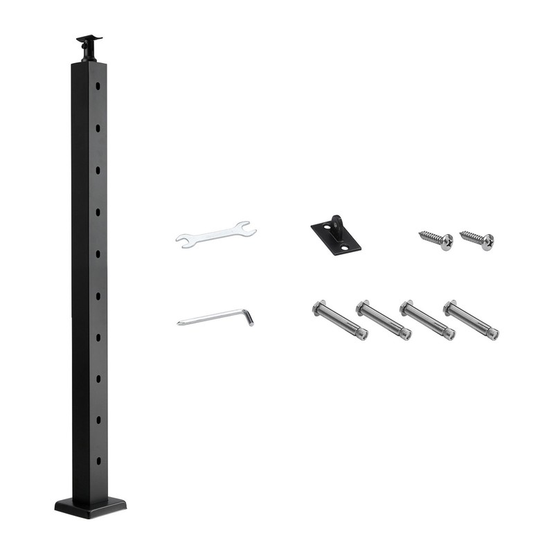 Uimoso Cable Railing Post 36″x2″x2″ with 30° Angled Holes 1JZLGZXHS914YIVIS001V0
