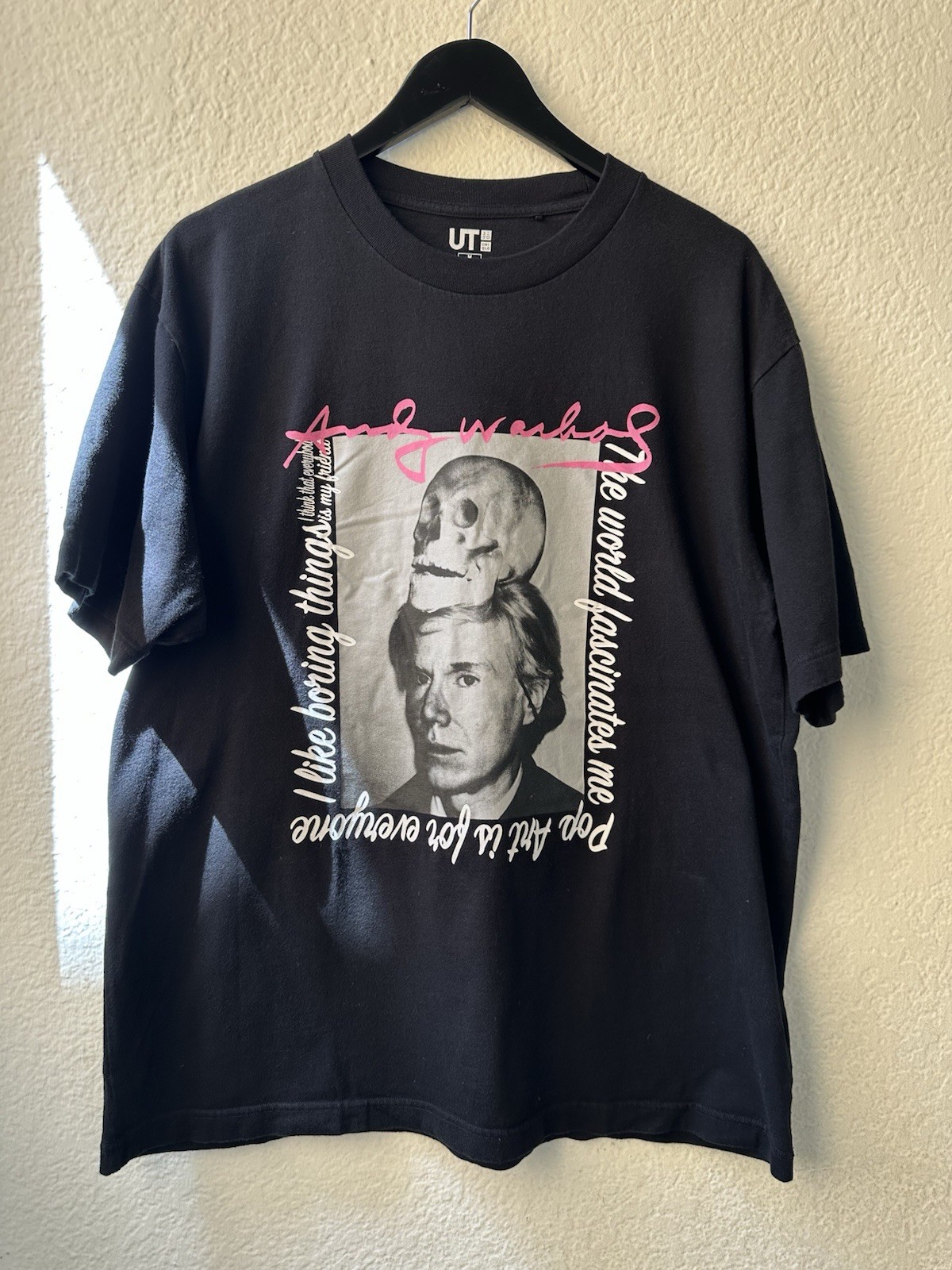 NWOT Uniqlo KAWS Andy Warhol Skull Self Portrait Black Men’s Size M gallery