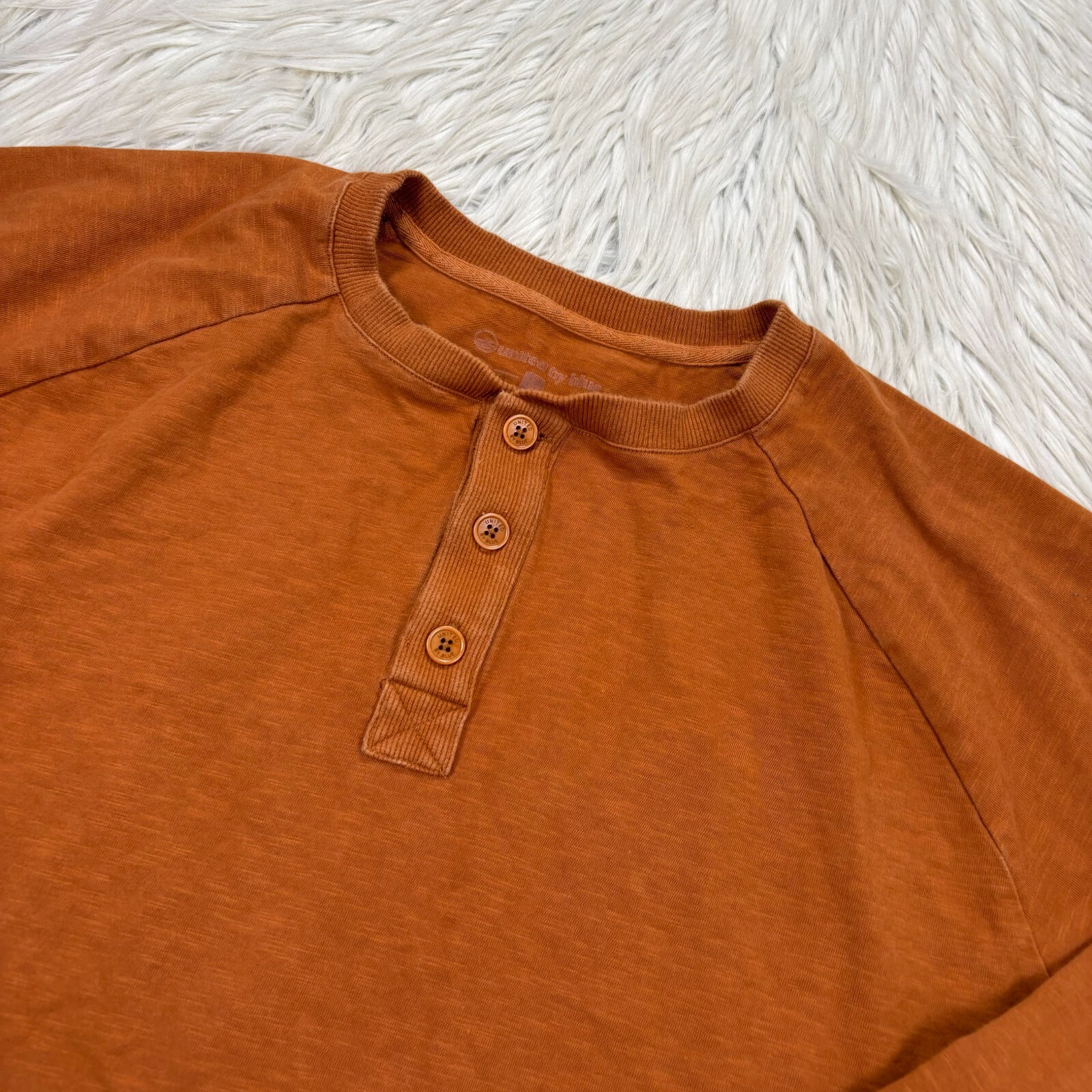 United by Blue Men's L Burnt Orange Long Sleeve Henley Tee gallery