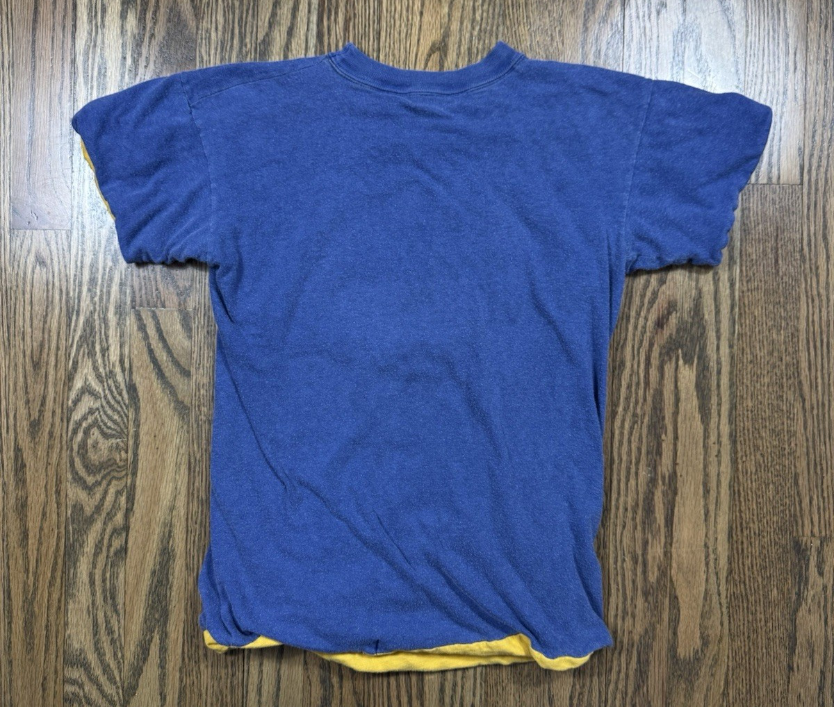 Vintage 60s 70s Sandburg High School Phys. Ed. Blue/ Yellow T Shirt Size Medium gallery