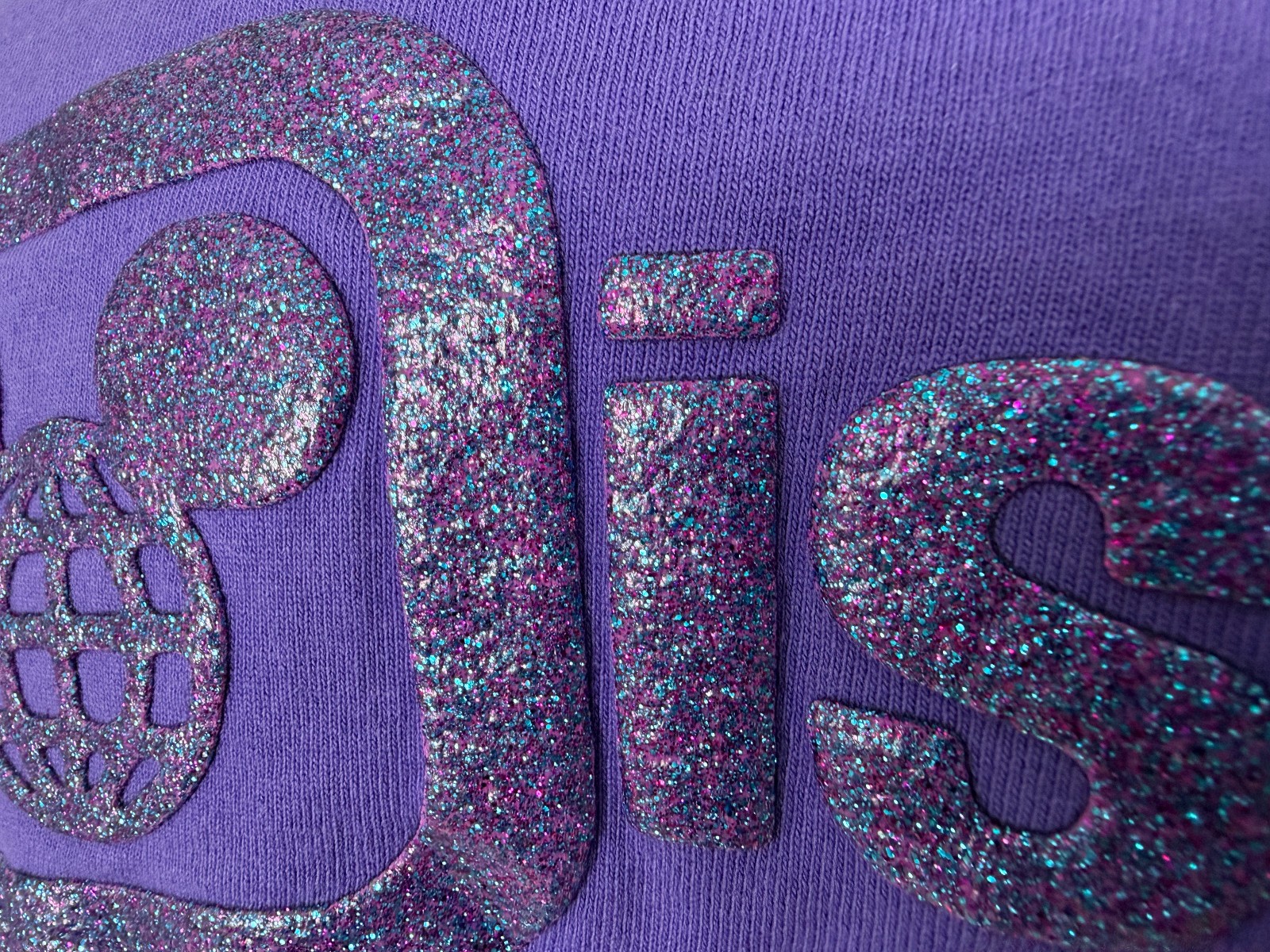 Walt Disney World Spirit Jersey Large Minimalist Mickey Glitter Spellout Purple gallery