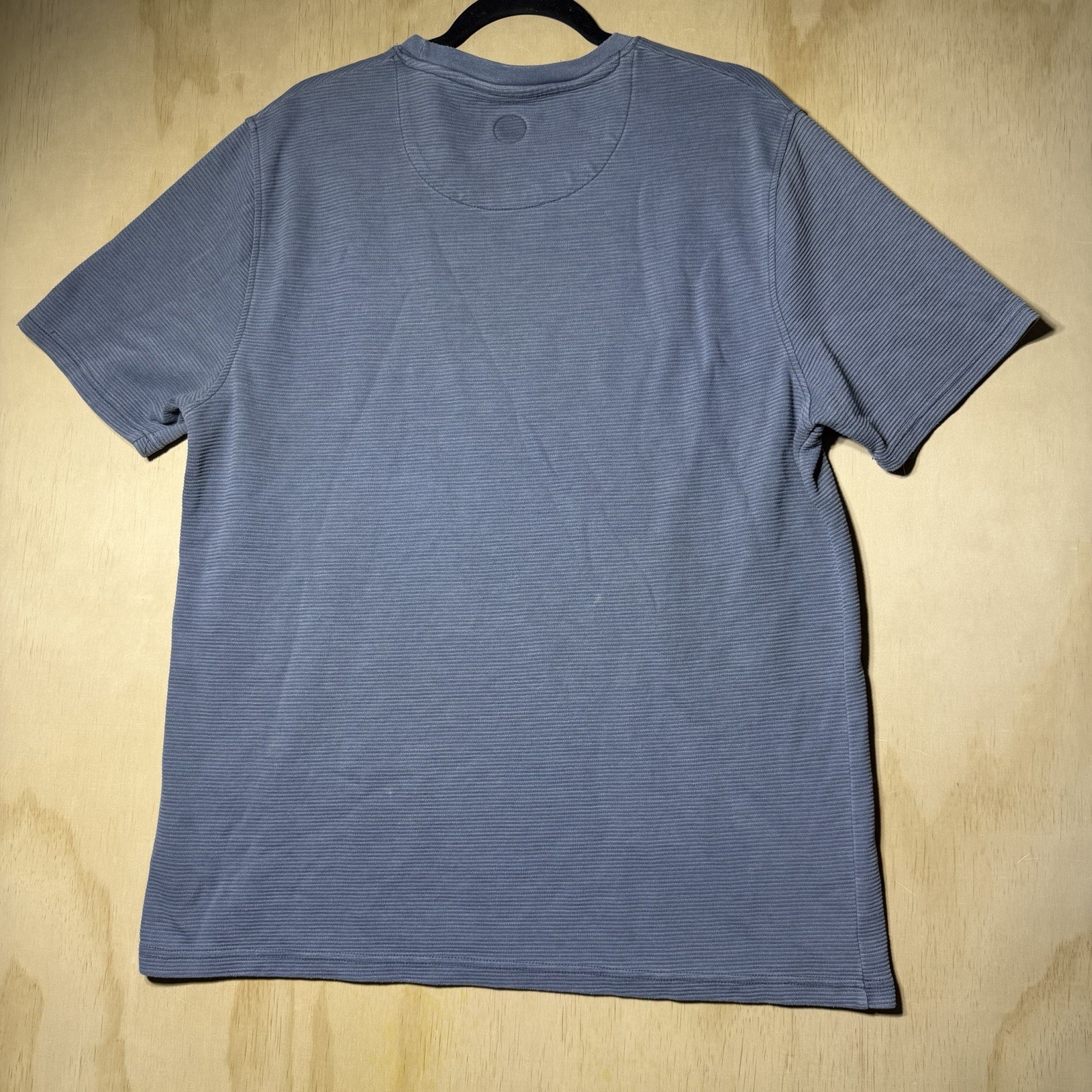 Common People Ribbed Knit T Shirt Large Blue Short Sleeve Casual Minimalist Tee gallery
