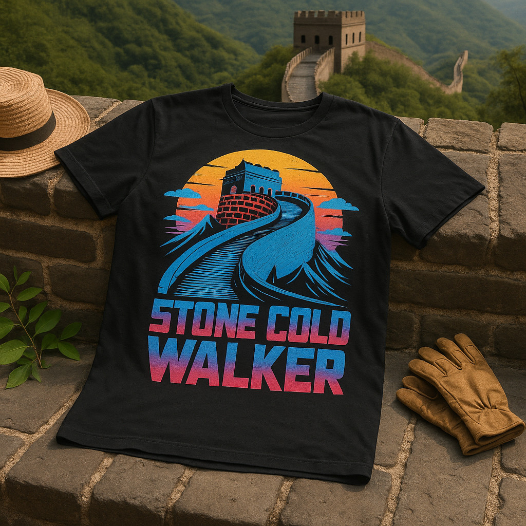 The Great Wall Of China T-Shirt - "Stone Cold Walker" Graphic Tee gallery