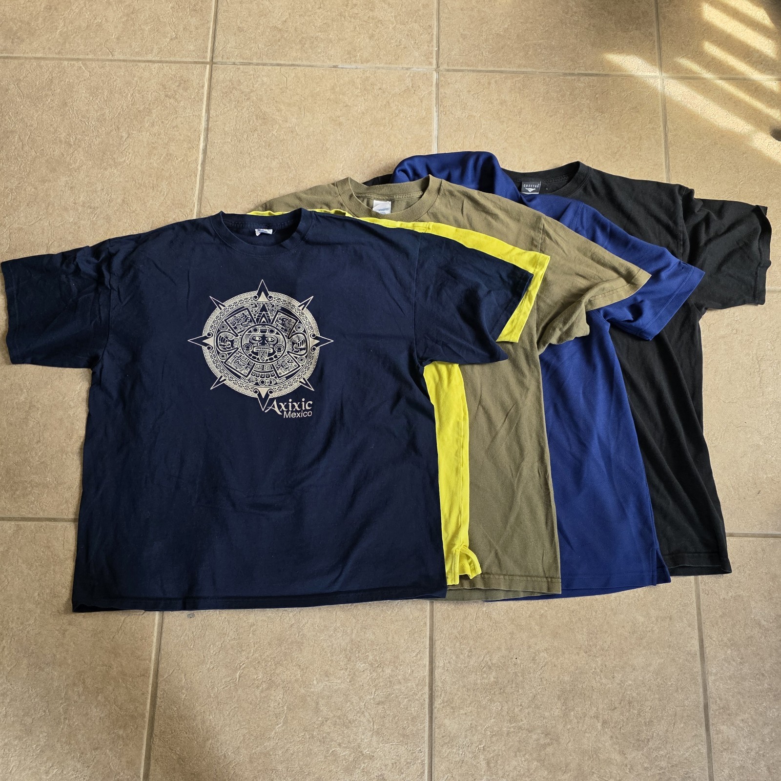 Set Of 5 Mans XXL Grand Slam Assorted Graphic Tees – Navy, Olive, Black