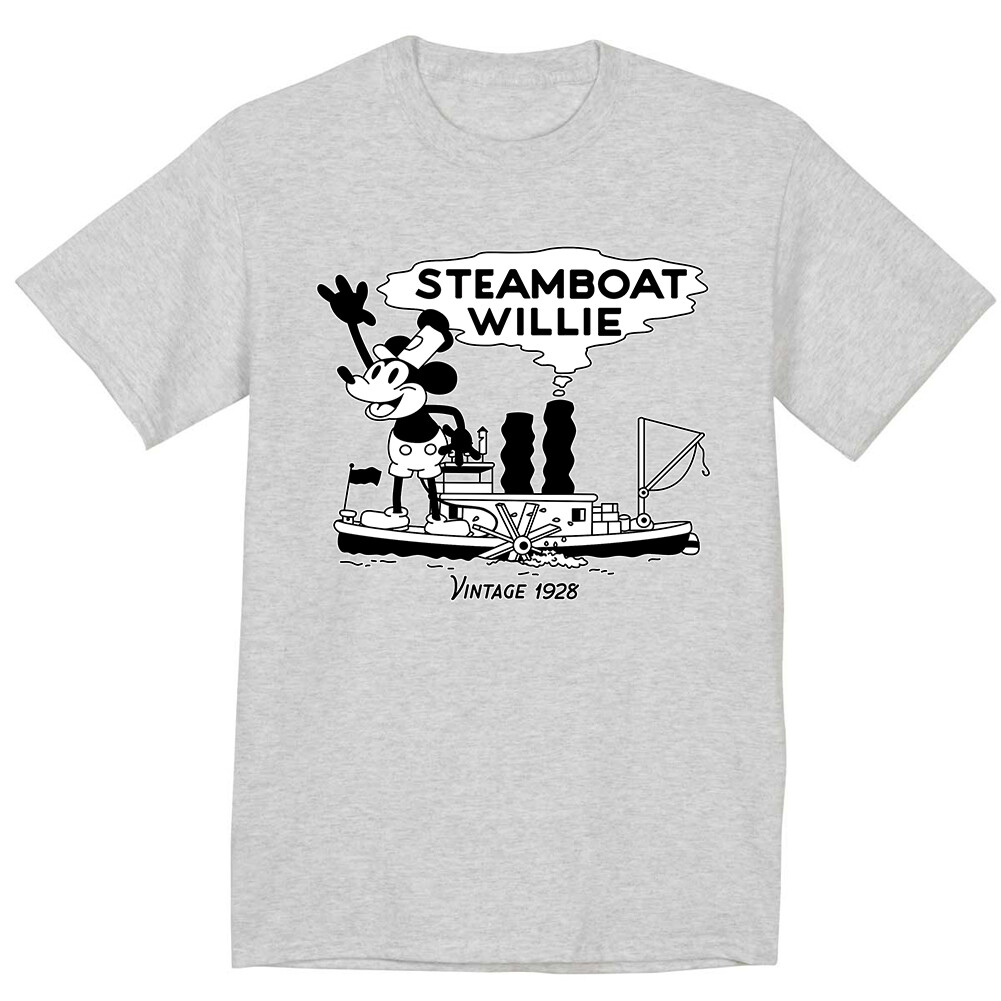 Steamboat Willie T-shirt Funny Cartoon Mouse Mens Graphic Tees Captain Dad Gifts gallery