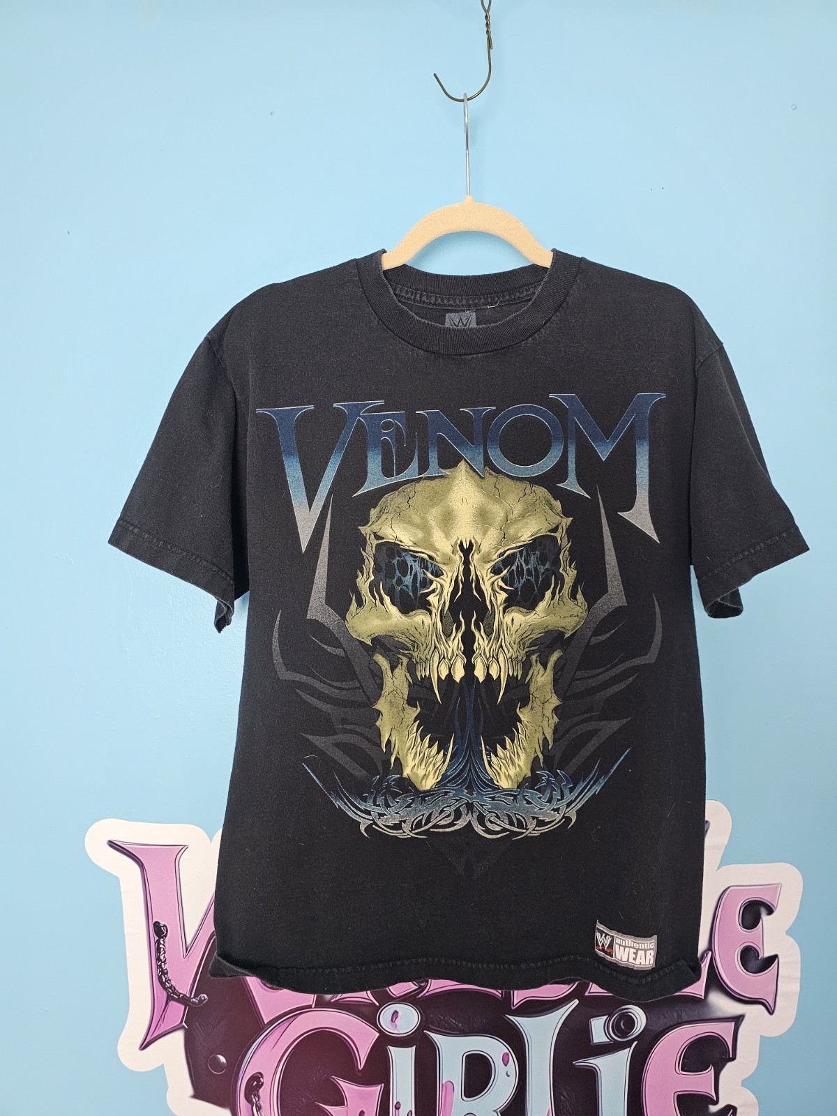 WWE Venom Skeleton In My Veins Shirt Wrestling Black Mens M Short Sleeve