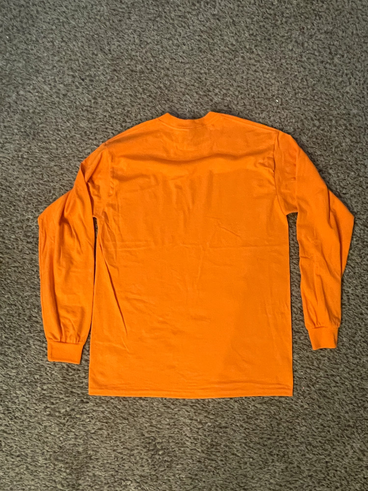 Set 3 pieces. Gildan Heavy Cotton Long Sleeve T-Shirt Safety Orange Unisex