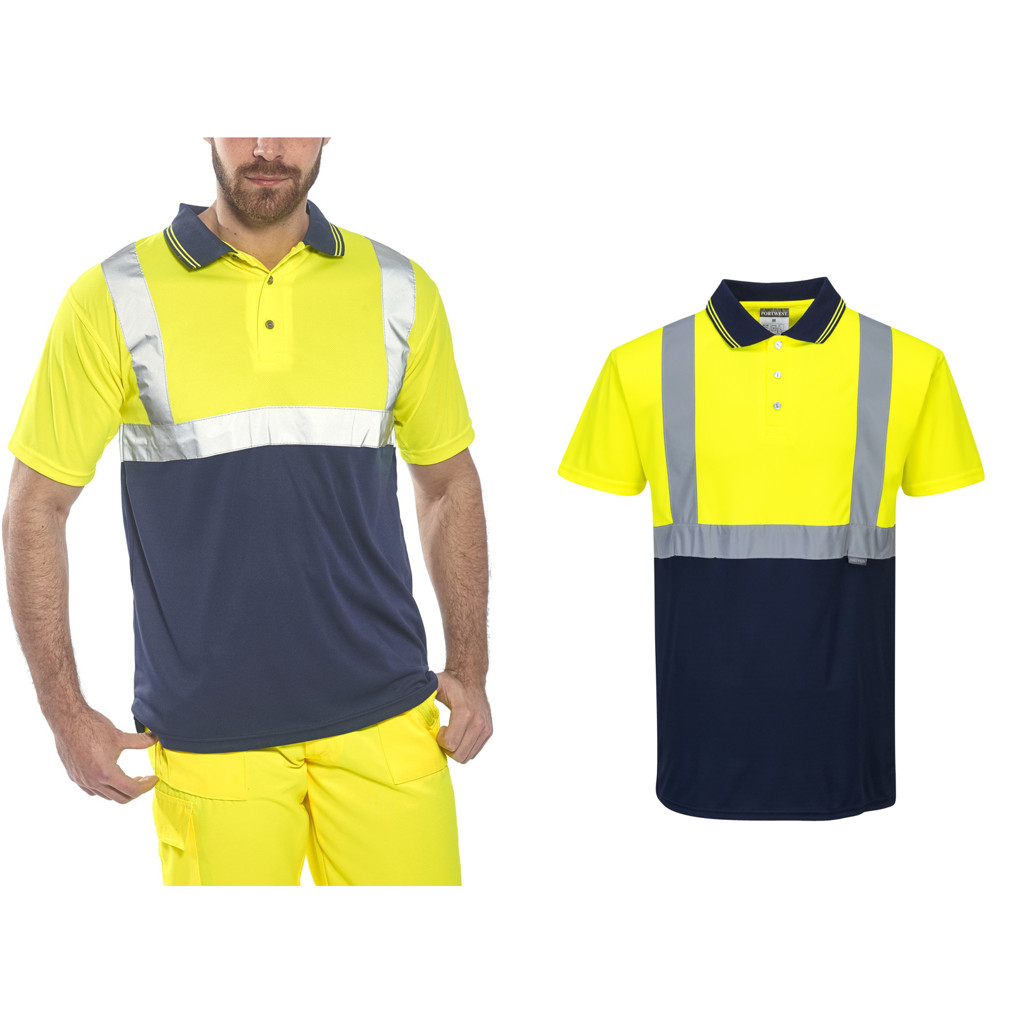 Portwest Hi-Vis Two-tone Polo Shirt S479 - Safetywear Polyester Short Sleeve Tee gallery