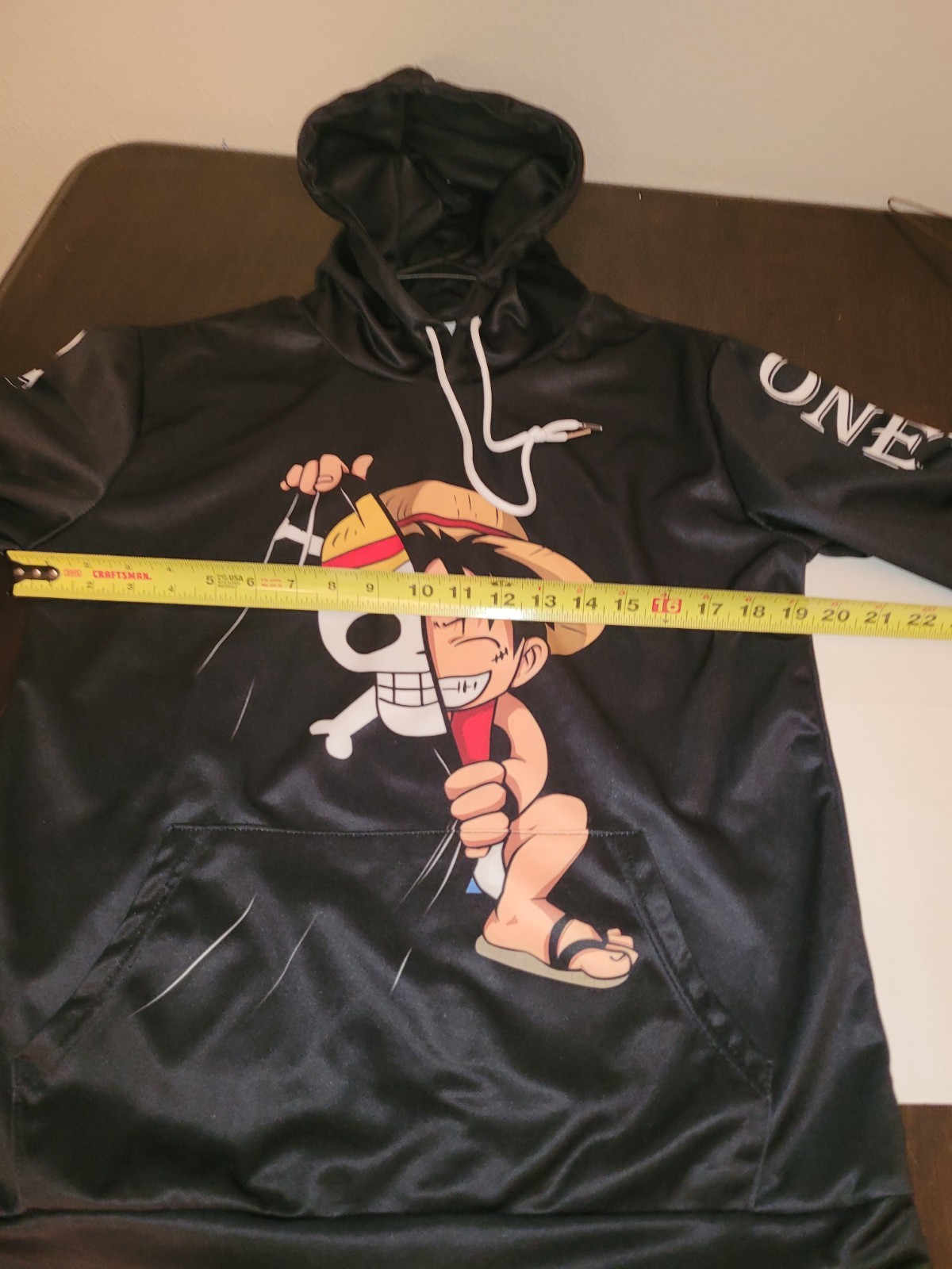 One Piece Anime Luffy Straw Hat Hoodie Graphic Sleeves Men's L gallery