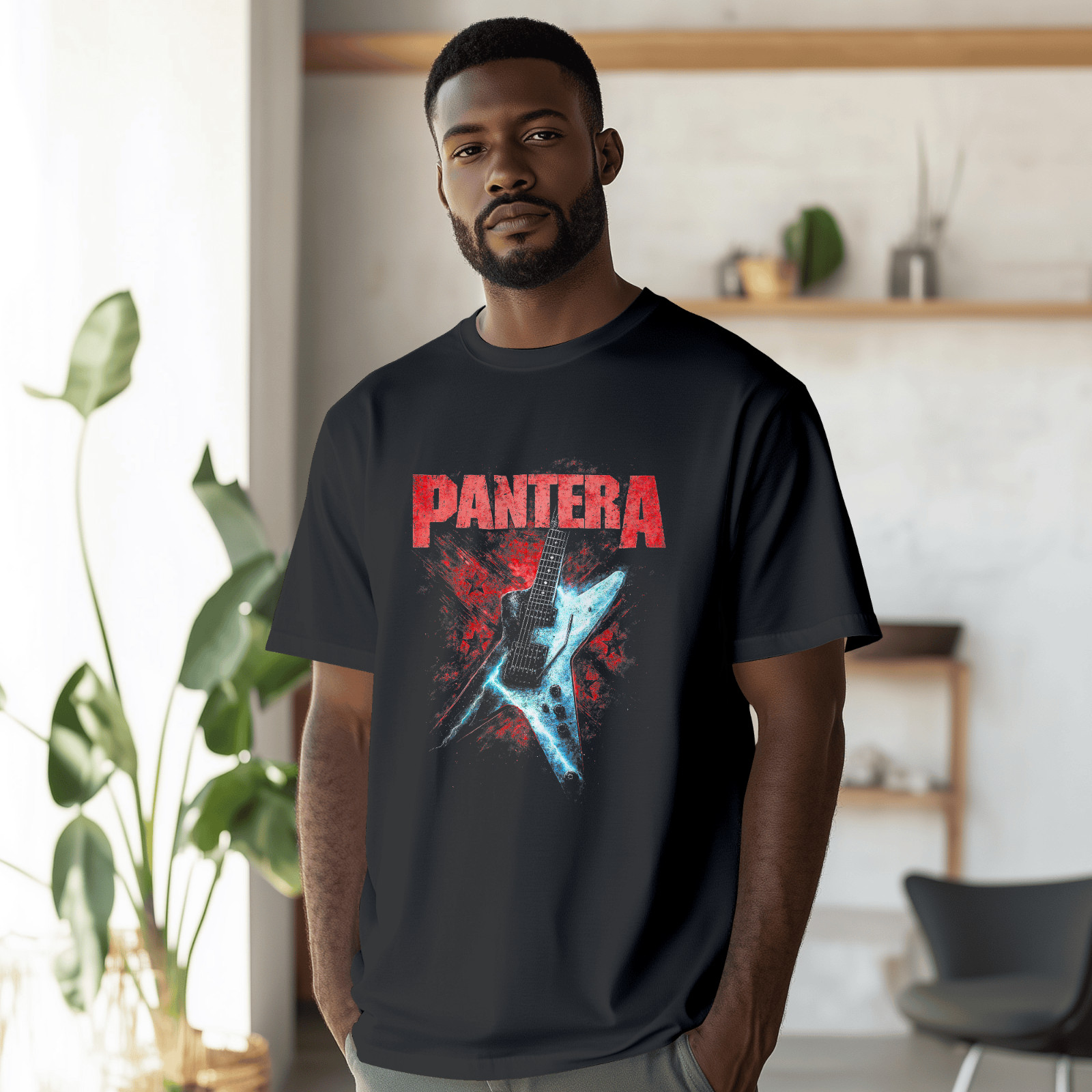 Pantera Dimebag Darrell Dean ML Guitar T Shirt Black Gildan XL L M gallery
