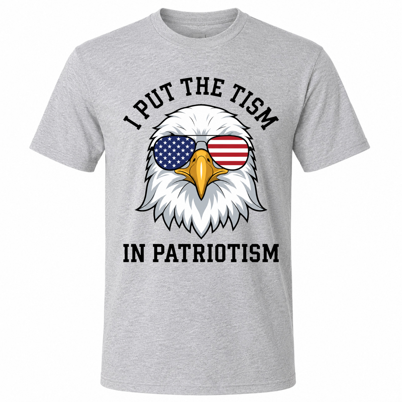 Patriotism Retro Eagle USA Flag Gray T-Shirt gallery